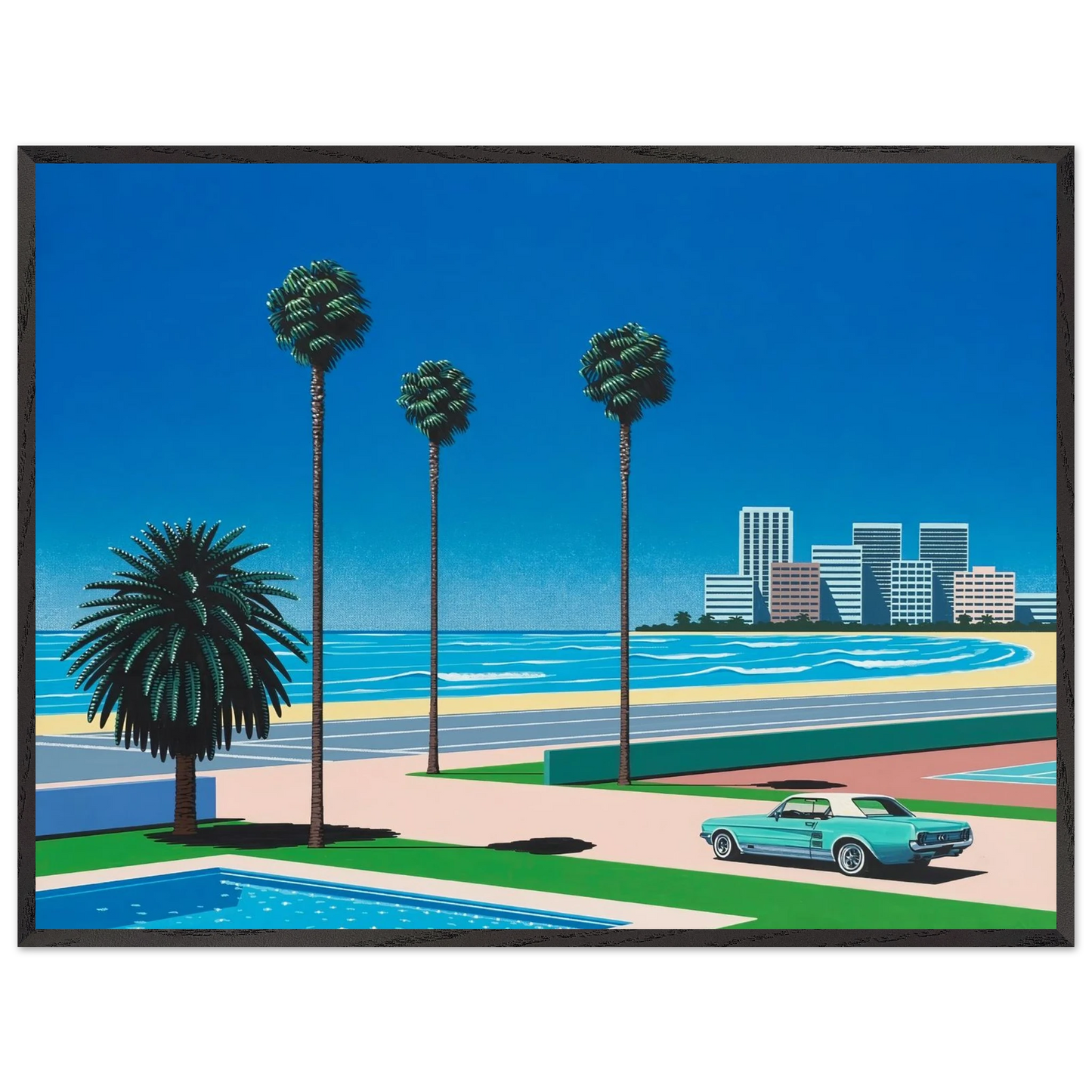 Hiroshi Nagai - Sunshine Reggae Wall Art - 21x29.7 cm / 8x12" - Premium Wooden Framed Poster With Fine Art Paper - White frame