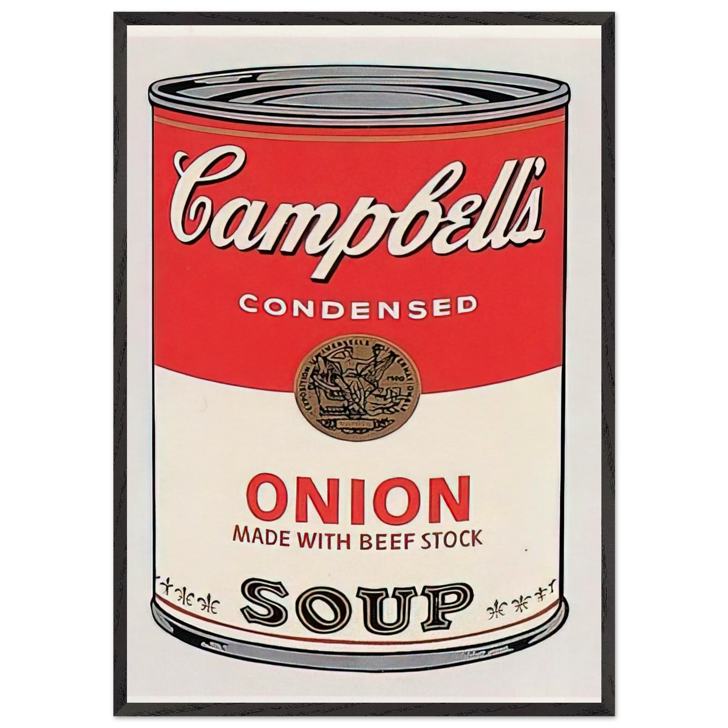 Campbells Soup Can onion - Andy Warhol 70x100 cm / 28x40 inches Framed Art Print – Black Wooden Frame