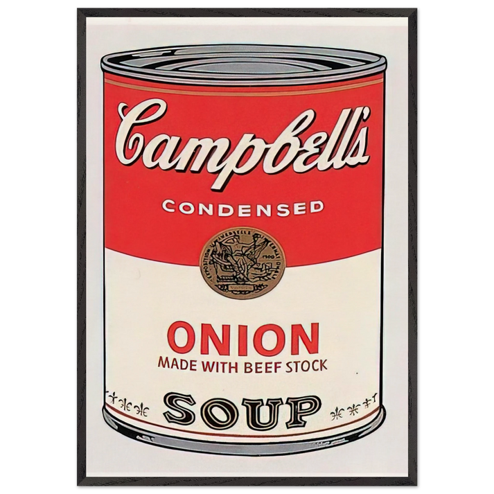Campbells Soup Can onion - Andy Warhol 70x100 cm / 28x40 inches Framed Art Print – Black Wooden Frame