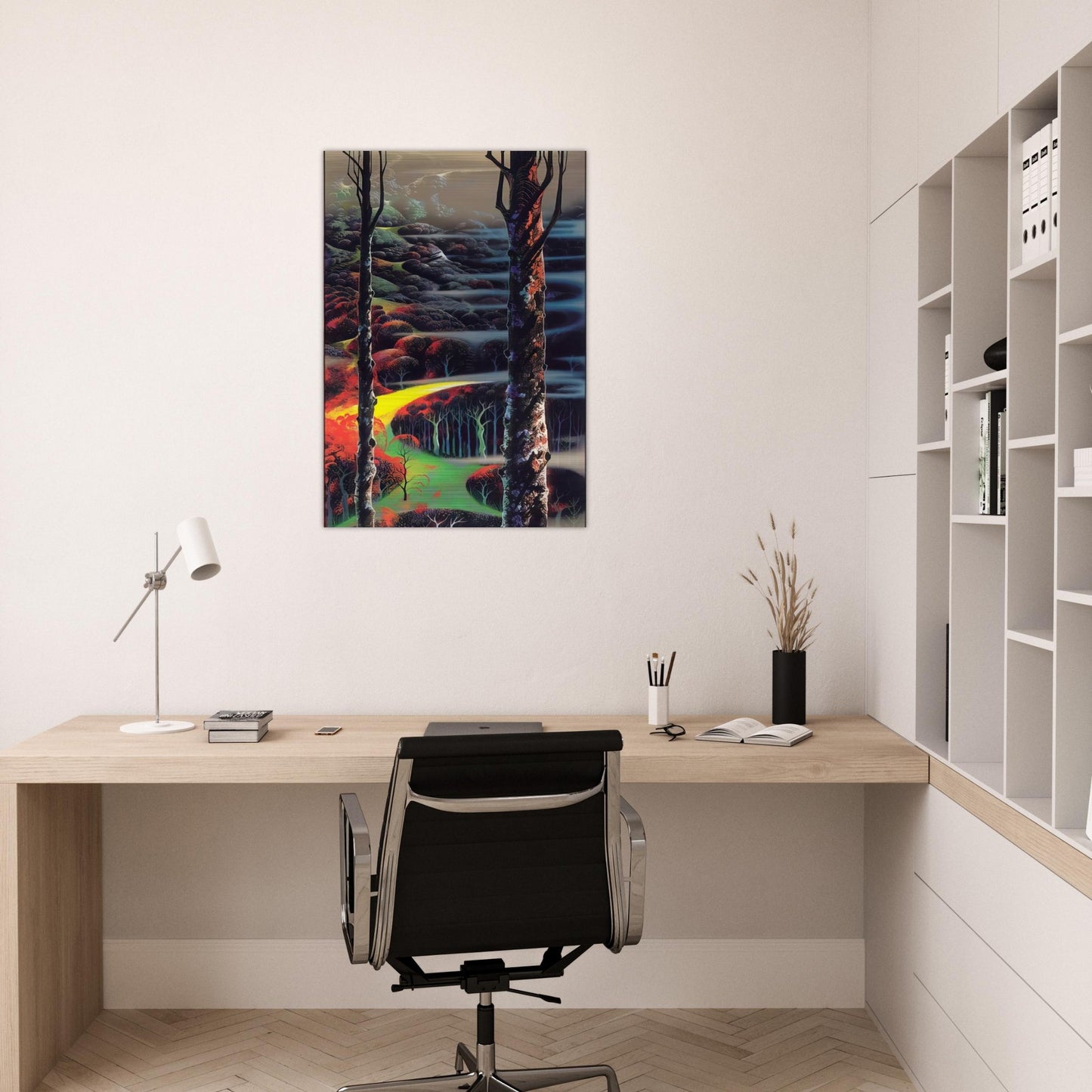 A Touch of Autumn - Eyvind Earle Brushed Aluminum Print - 70x100 cm / 28x40 inches | Eyvind Earle Aluminum Print | Eyvind Earle Prints