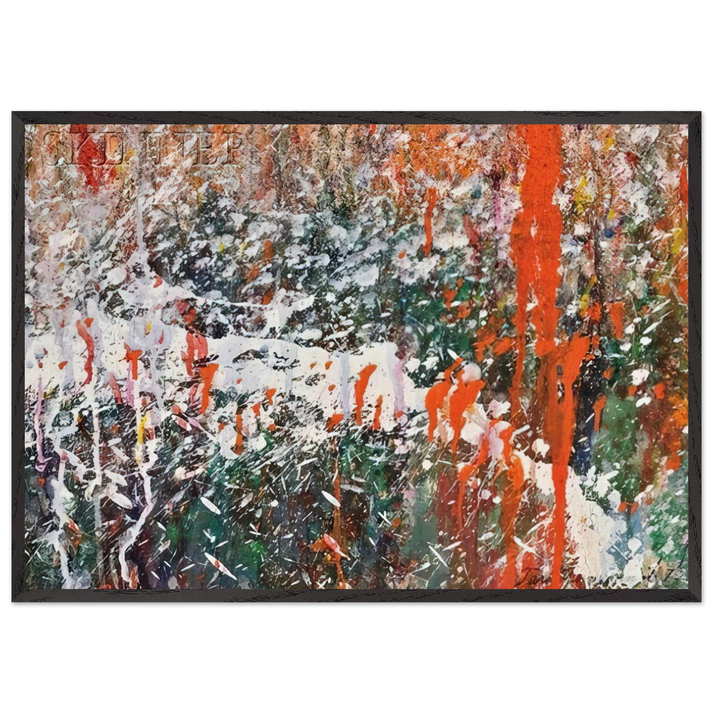 Abstract Composition N6 - Taro Yamamoto 70x100 cm / 28x40 inches Framed Art Print – Black Wooden Frame