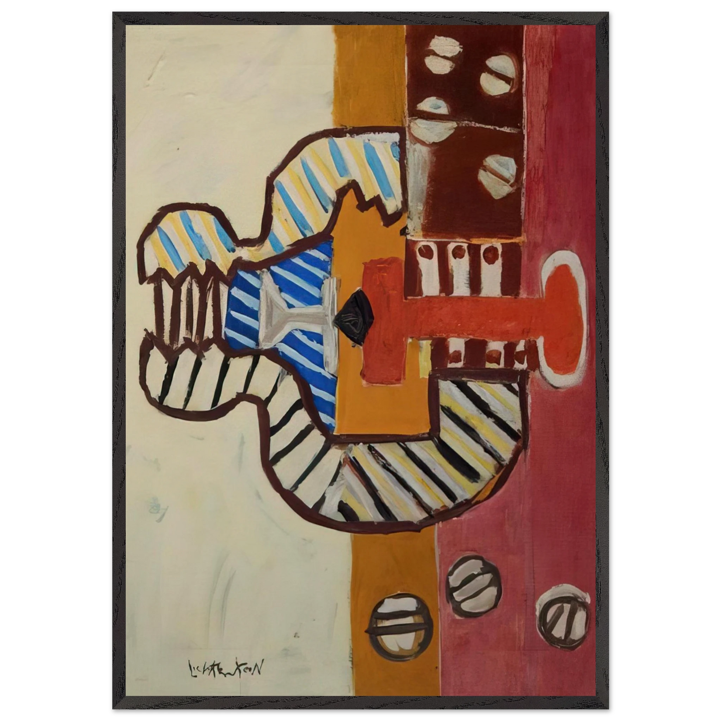 THE VALVE 1954 - Roy Lichtenstein 70x100 cm / 28x40 inches Framed Art Print – Black Wooden Frame