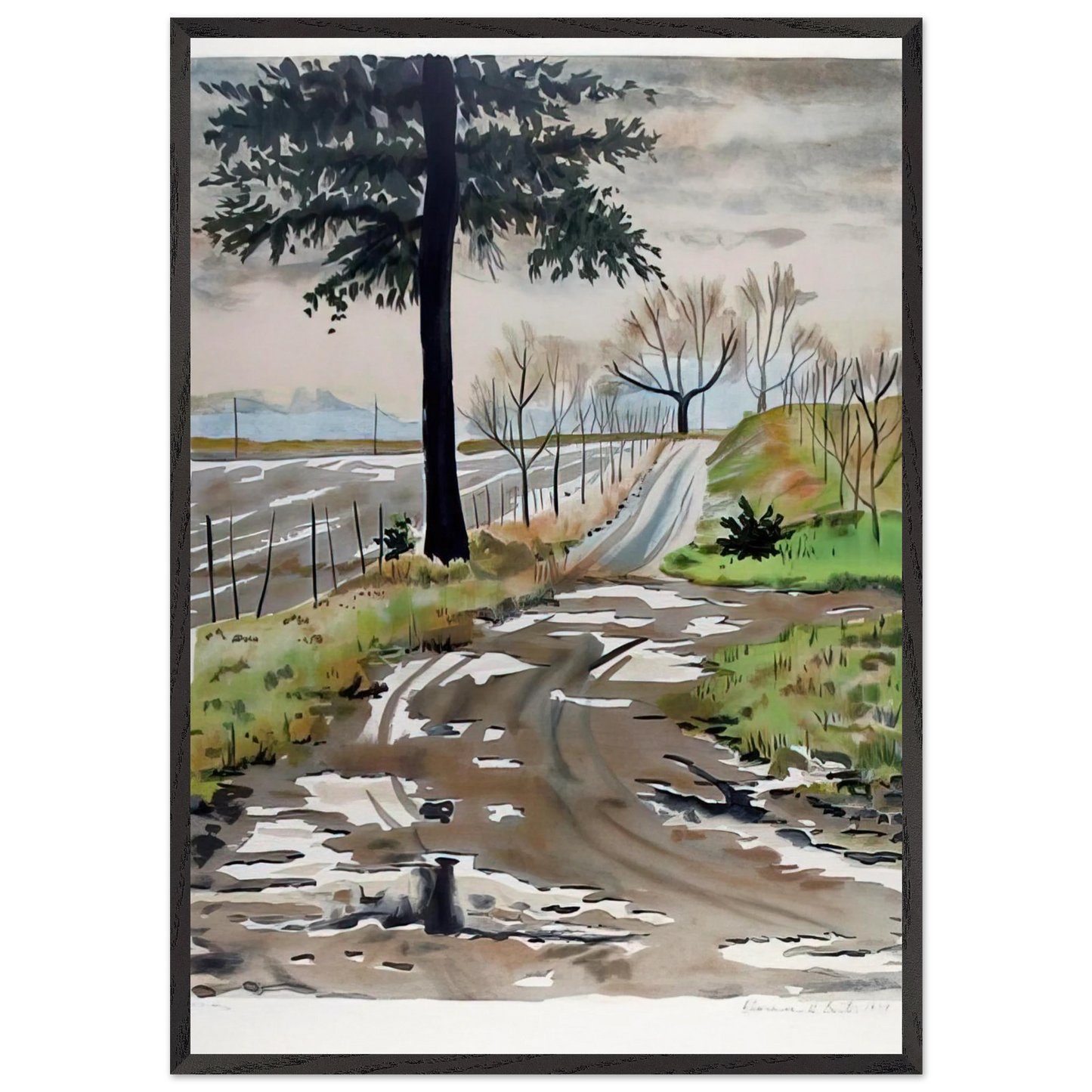 Untitled - Country Road - 1979 - Clarence Holbrook Carter Framed Art Print – Black Wooden Frame - Default Title - -Framed Art Print