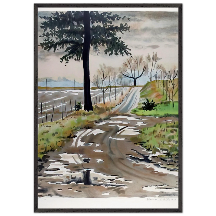 Untitled - Country Road - 1979 - Clarence Holbrook Carter 70x100 cm / 28x40 inches Framed Art Print – Black Wooden Frame