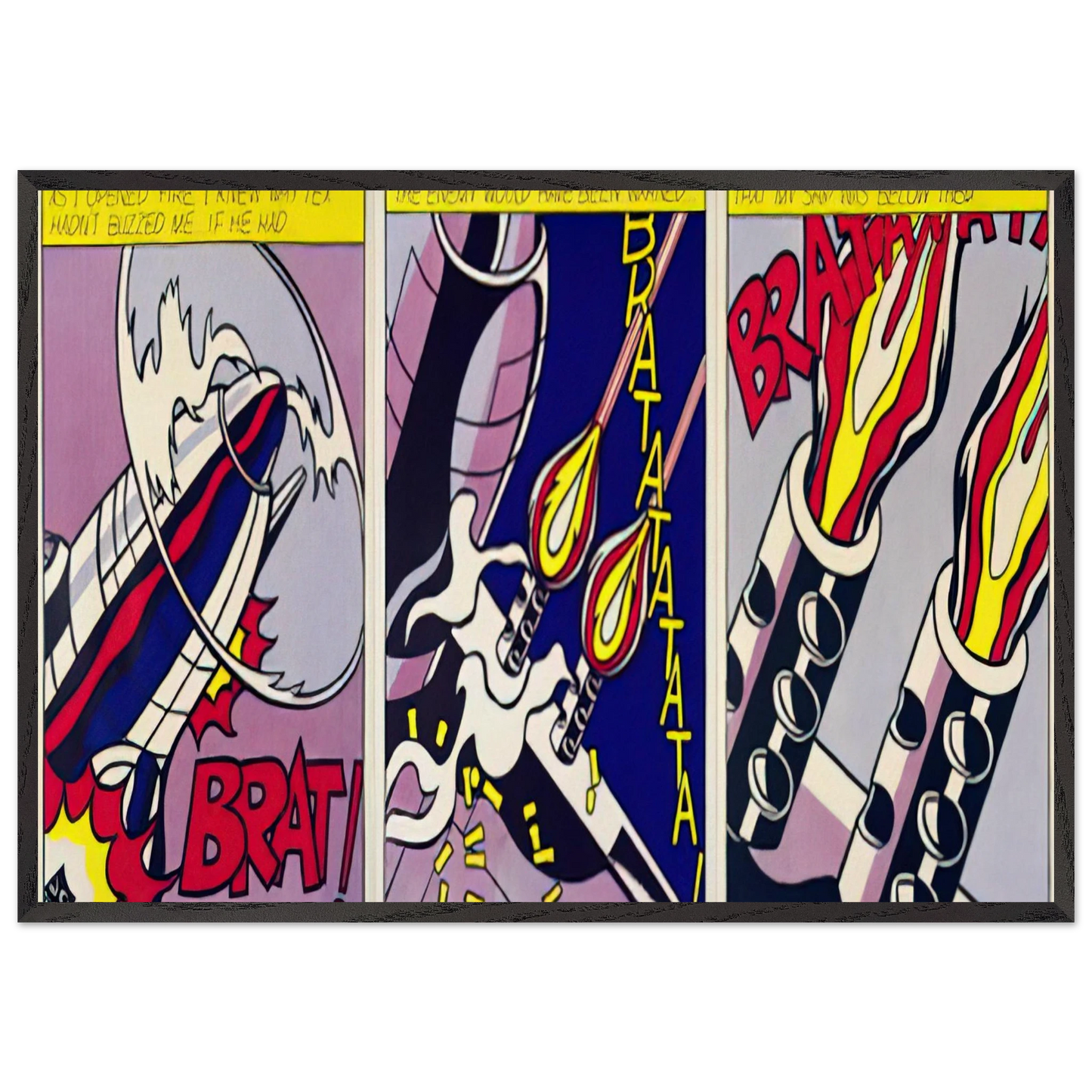 AS I OPENED FIRE 1964 - Roy Lichtenstein 70x100 cm / 28x40 inches Framed Art Print – Black Wooden Frame