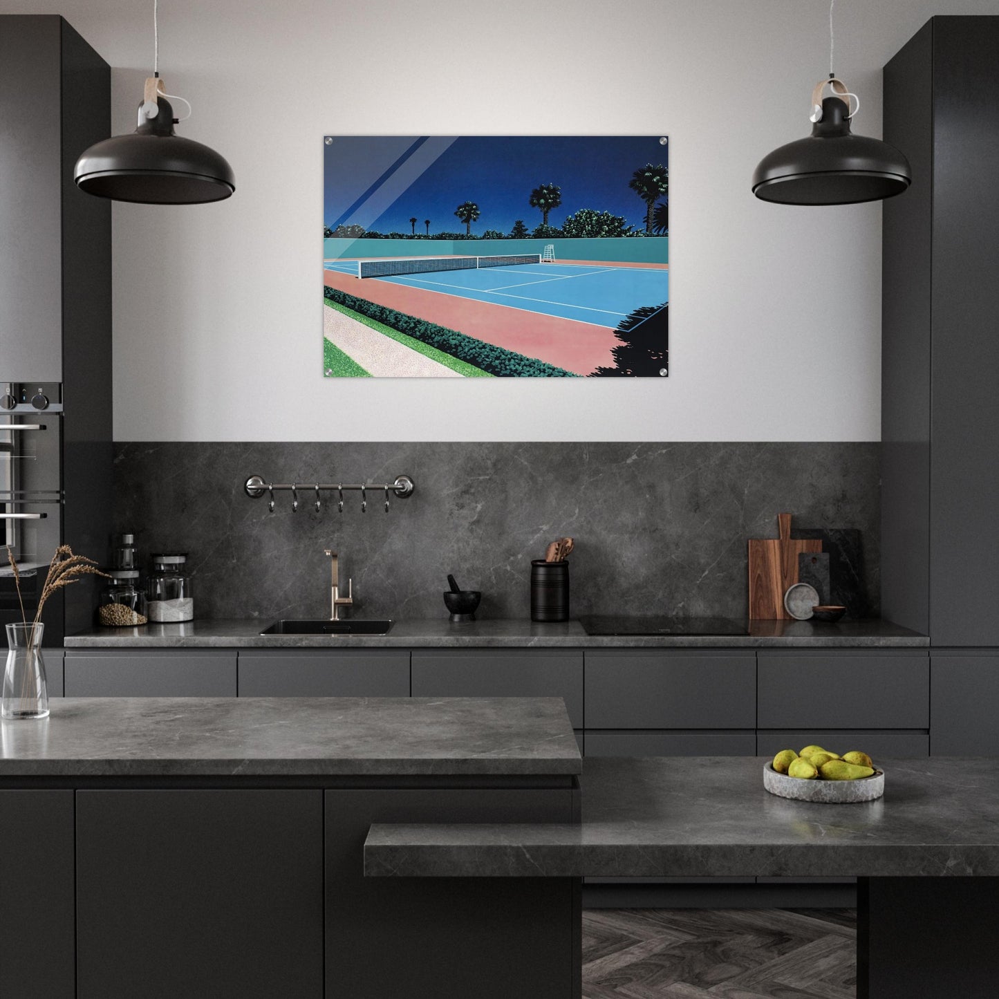 Tennis Court - Hiroshi Nagai Acrylic Print - 70x100 cm / 28x40″ inches