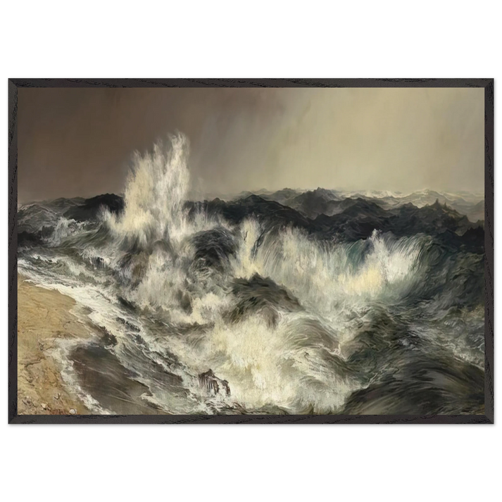 The Much Resounding Sea - Thomas Moran 70x100 cm / 28x40 inches Framed Art Print – Black Wooden Frame