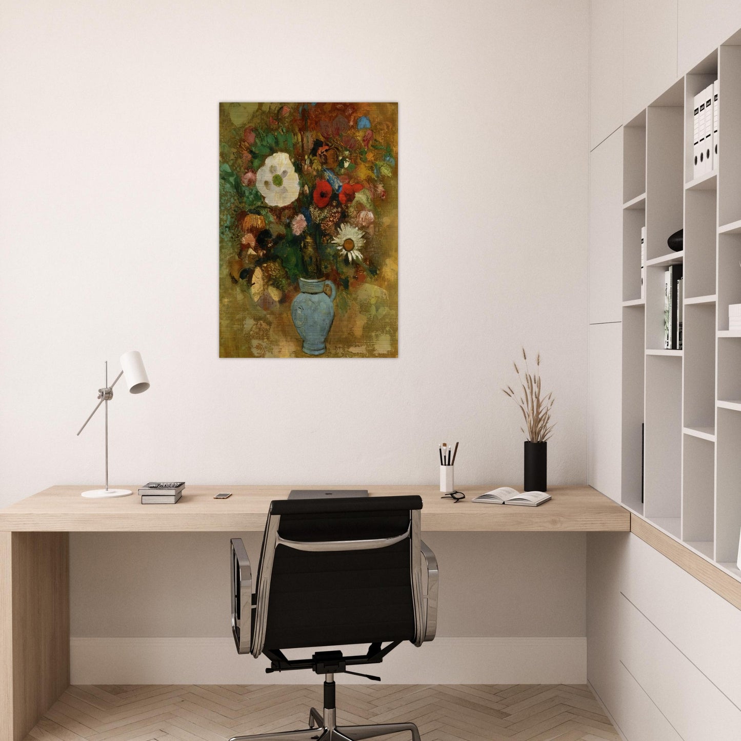 BOUQUET OF FLOWERS 1 - Odilon Redon Brushed Aluminum Print - 70x100 cm / 28x40 inches | Odilon Redon Aluminum Print | Odilon Redon Prints