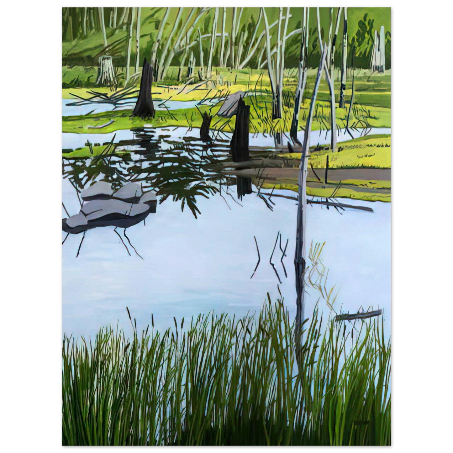 Neil Welliver - Joanna's Marsh - 2000 Fine Art Poster - Default Title