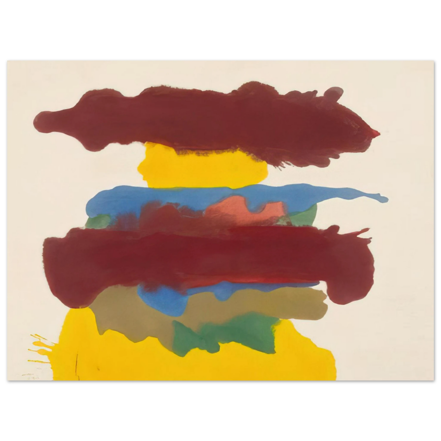 Helen Frankenthaler - Weather Change - 1963 Wall art - 15x20 cm / 6x8 inches - Premium Wooden Framed Poster With Fine Art Paper - White frame