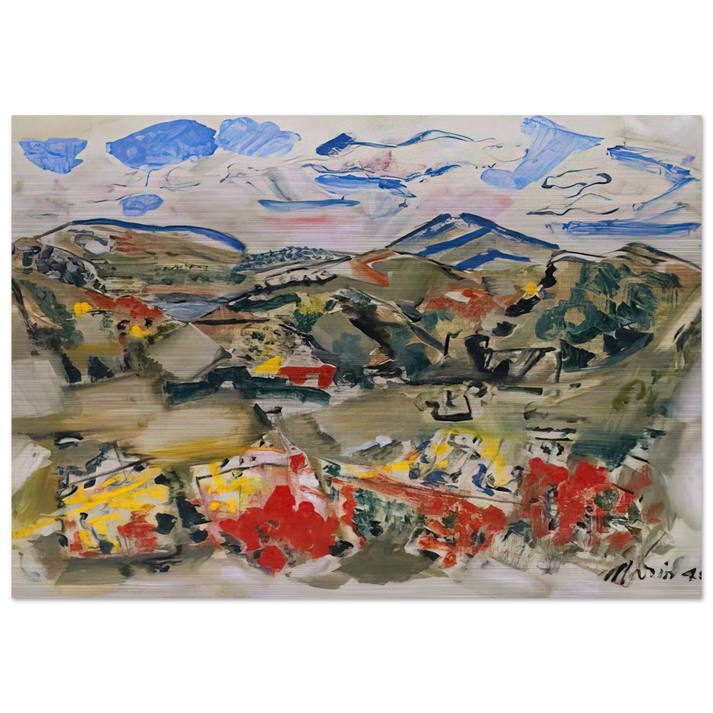 Tunk Mountains, Autumn, Maine - 1945 - John Marin Brushed Aluminum Print - 70x100 cm / 28x40 inches | John Marin Aluminum Print | John Marin Prints