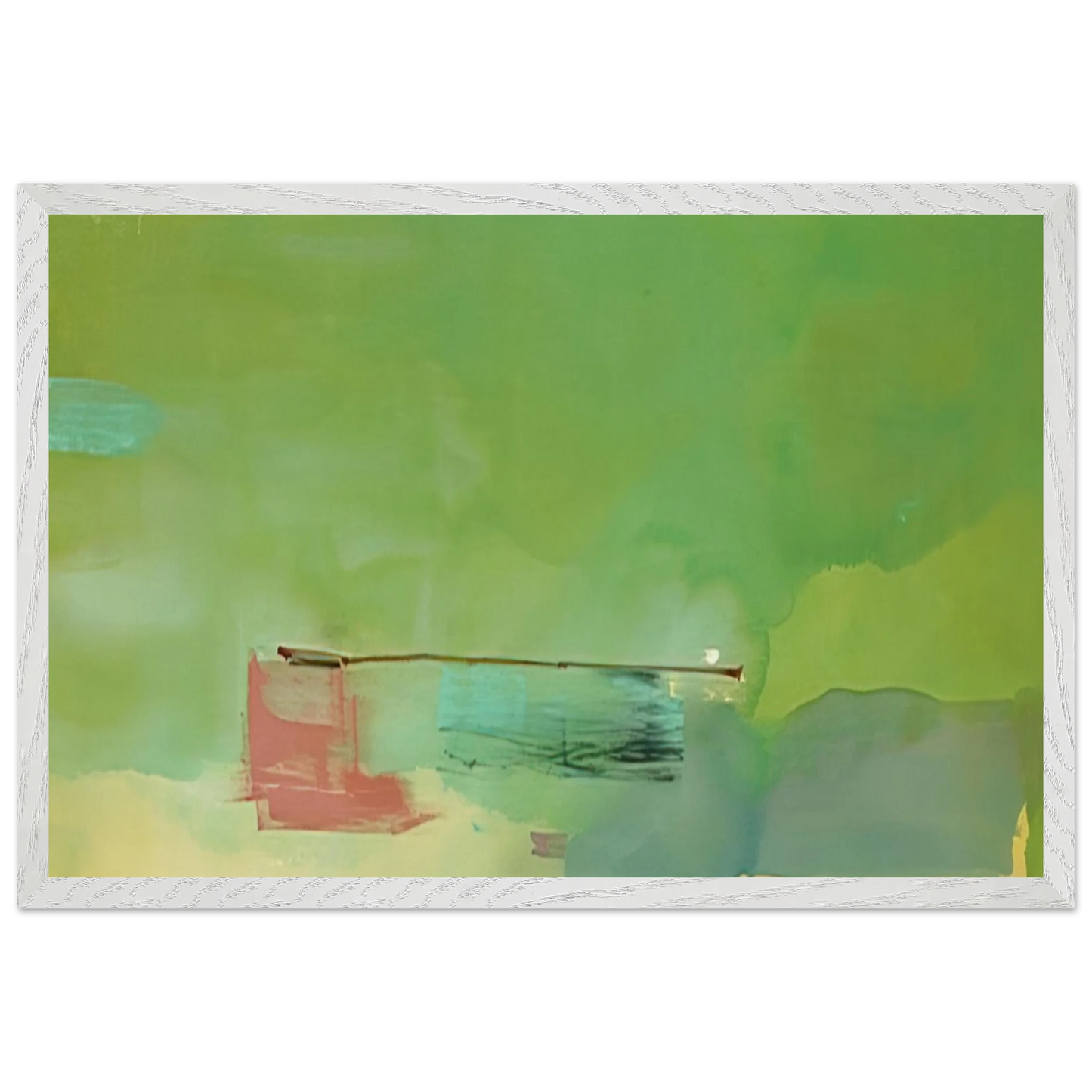 Helen Frankenthaler - Springscape - 1975 Wall art - 28x43 cm / XL (11x17 inches) - Premium Wooden Framed Poster With Fine Art Paper - Black frame
