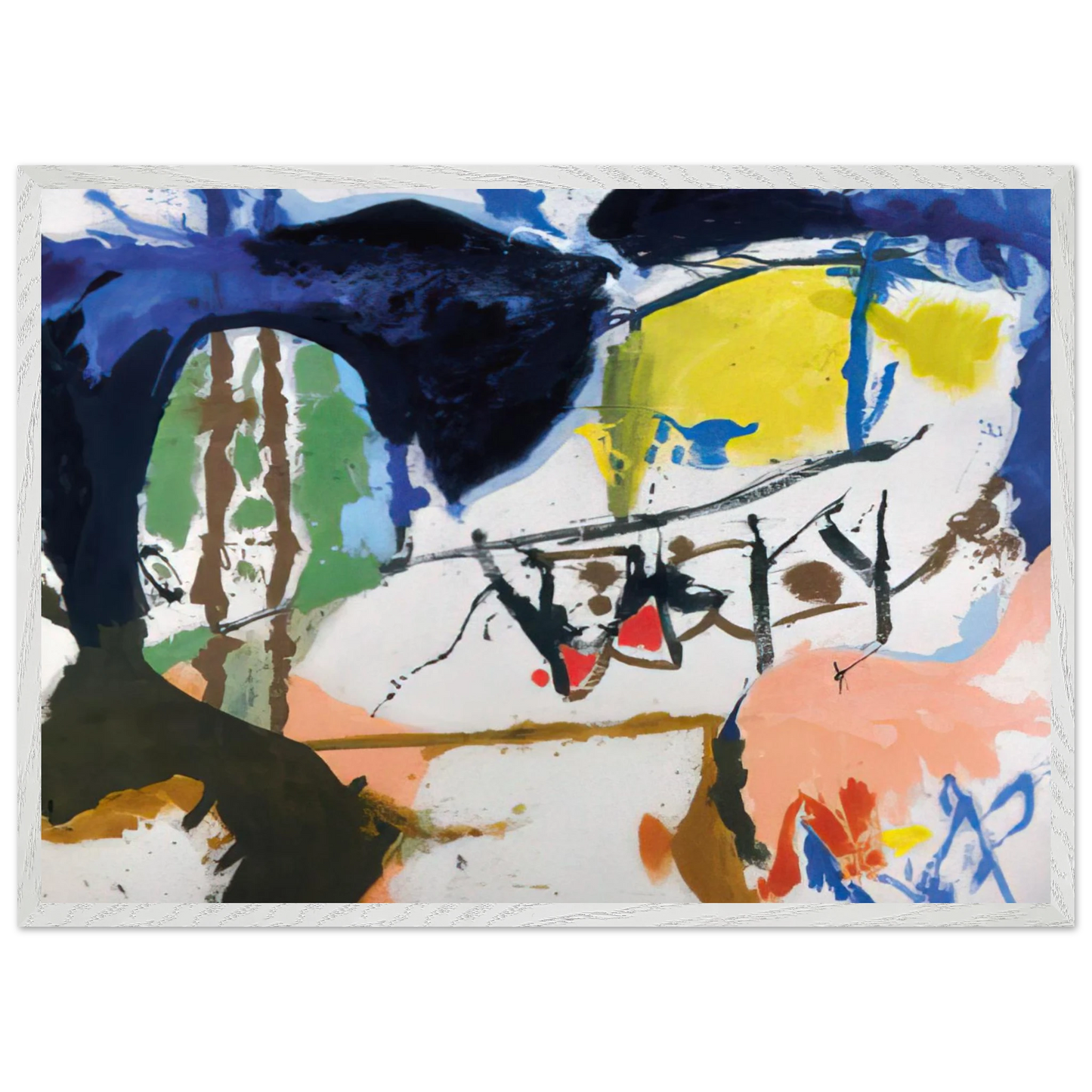 Helen Frankenthaler - Acres - 1959 Wall art - A2 (42 x 59.4 cm) - Premium Wooden Framed Poster With Fine Art Paper - Wood frame