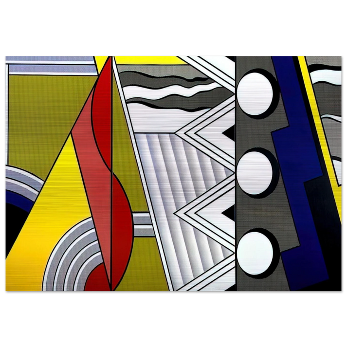 MODERN PAINTING WITH CLEF 1967 - Roy Lichtenstein Brushed Aluminum Print - 70x100 cm / 28x40 inches | Roy Lichtenstein Aluminum Print | Roy Lichtenstein Prints