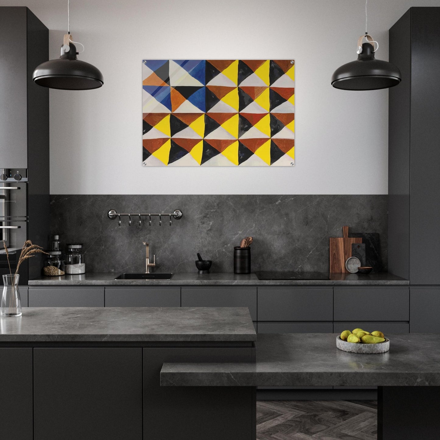 Harlequinade Harlequin with Columbine - 1990 - Mark Lancaster Acrylic Print - 70x100 cm / 28x40″ inches