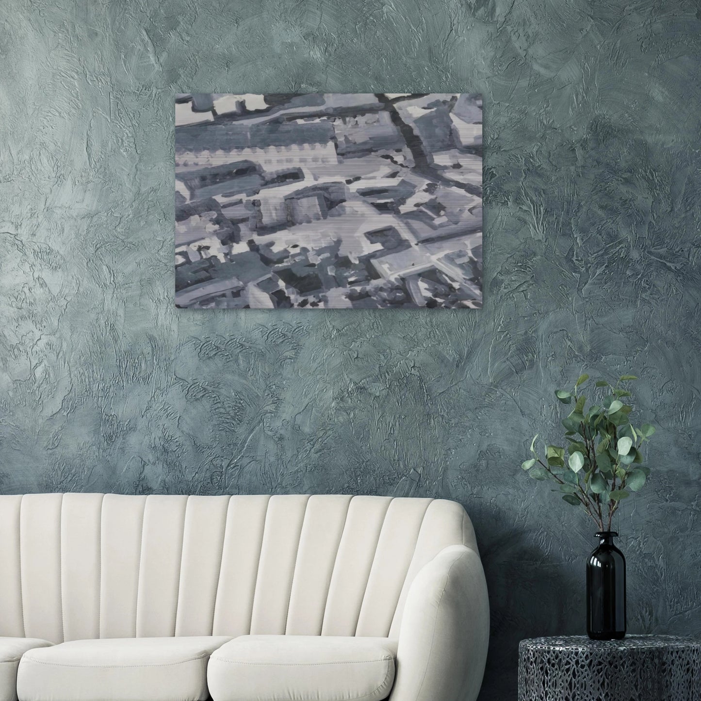 TOWNSCAPE M3 1968 - Gerhard Richter Brushed Aluminum Print - 70x100 cm / 28x40 inches | Gerhard Richter Aluminum Print | Gerhard Richter Prints
