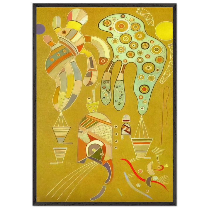 UNTITLED 1941 N3 - Wassily Kandinsky 70x100 cm / 28x40 inches Framed Art Print – Black Wooden Frame