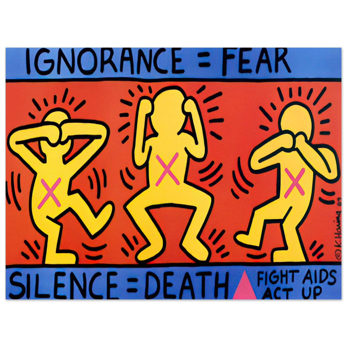 Keith Haring - IGNORANCE FEAR 1989 Fine Art Poster - Default Title