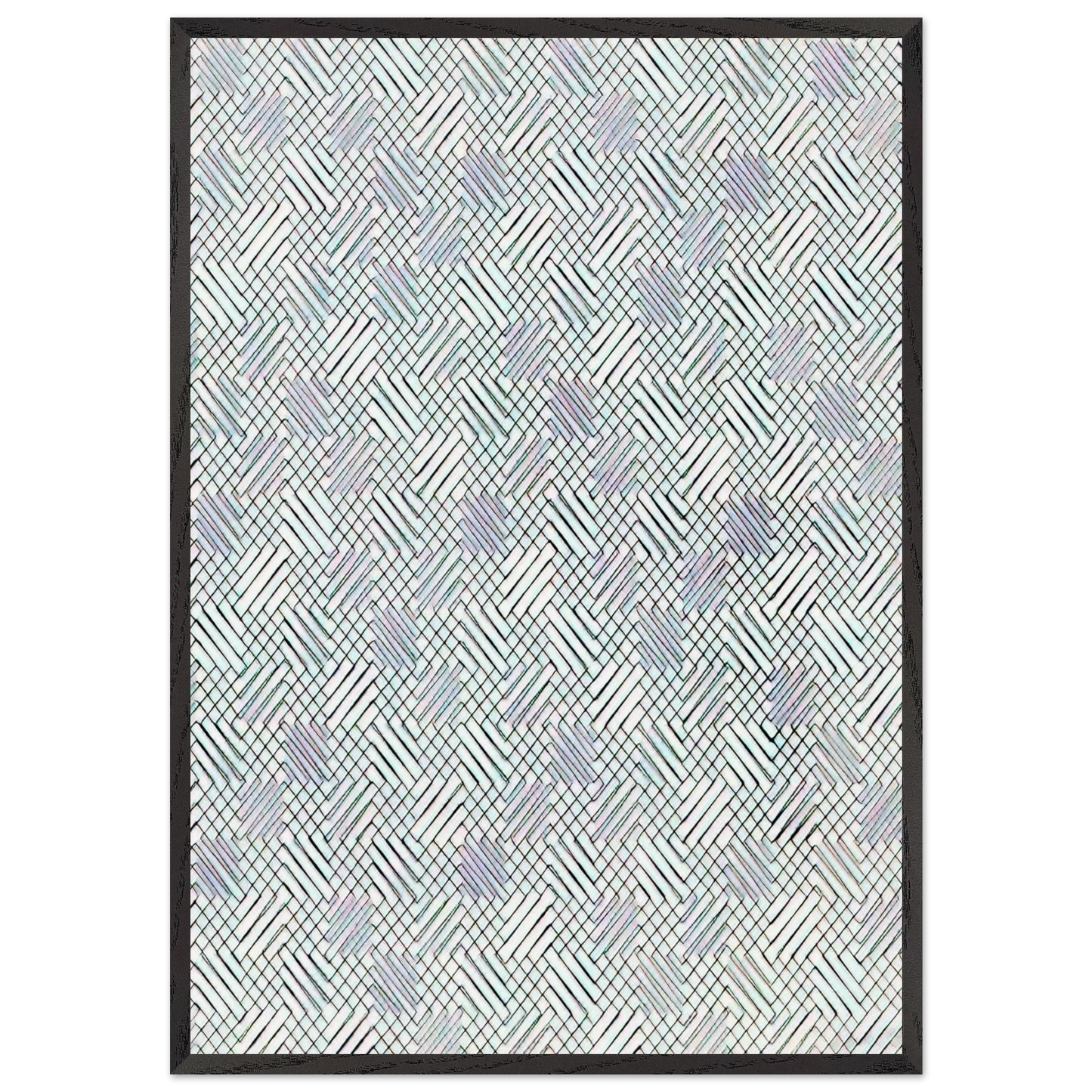 Untitled Diagonals - 1970 - Francois Morellet 70x100 cm / 28x40 inches Framed Art Print – Black Wooden Frame