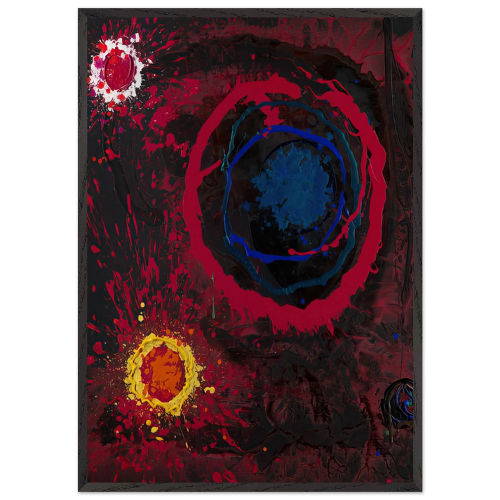 Before Time Mysteries 12 05-01-11 - 2011 - John Hoyland 70x100 cm / 28x40 inches Framed Art Print – Black Wooden Frame