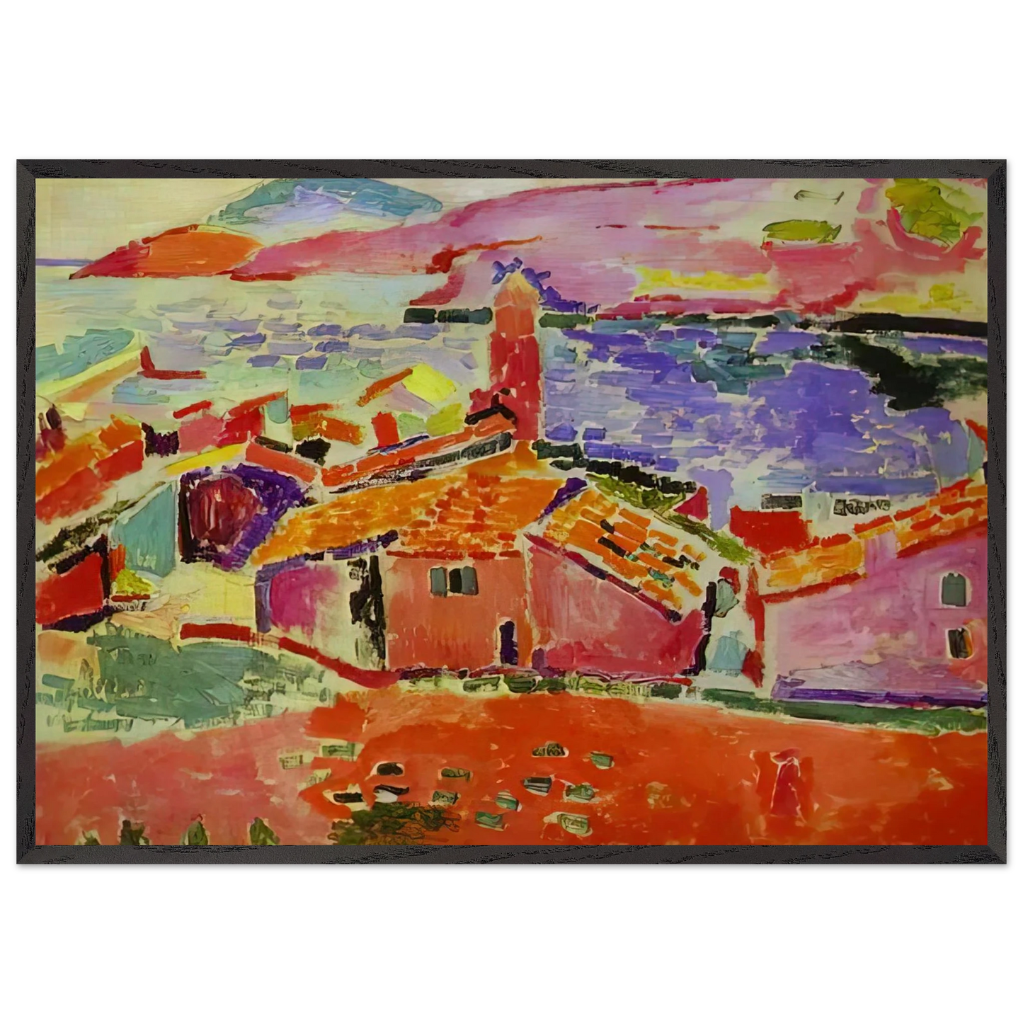 VIEW OF COLLIOURE 1 - Henri Matisse Framed Art Print – Black Wooden Frame - Default Title - -Framed Art Print