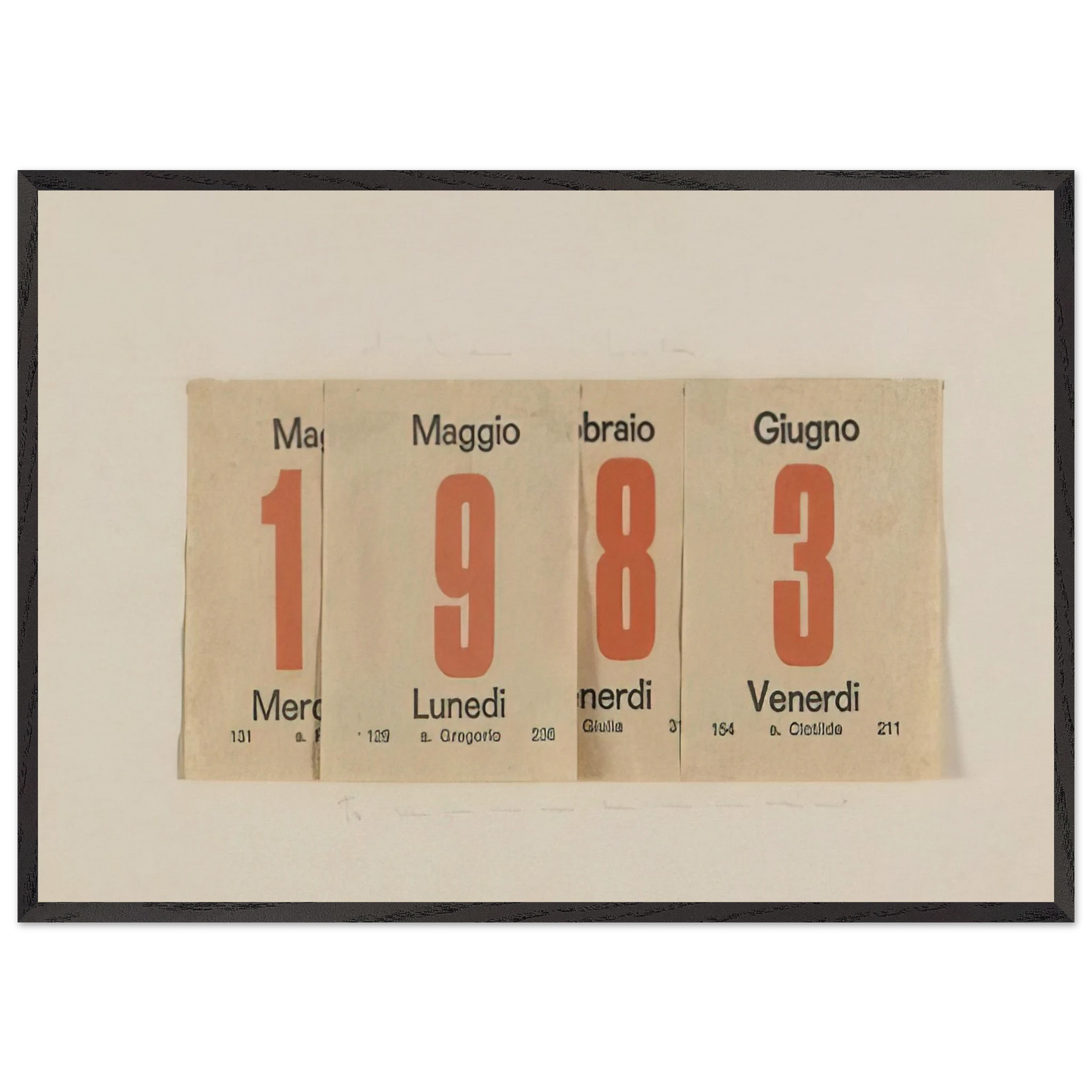 1983 - Alighiero Boetti 70x100 cm / 28x40 inches Framed Art Print – Black Wooden Frame