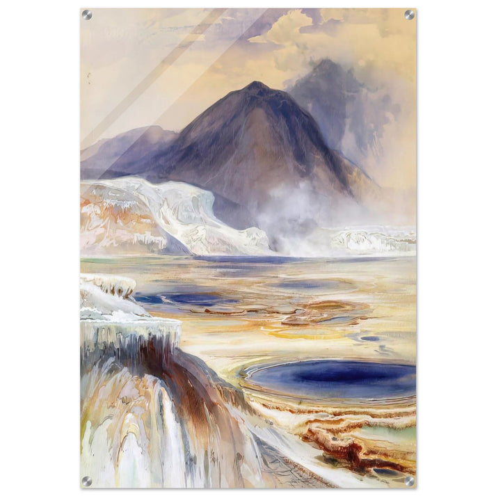Mammoth Hot Springs Yellowstone - Thomas Moran Acrylic Print - 70x100 cm / 28x40″ inches