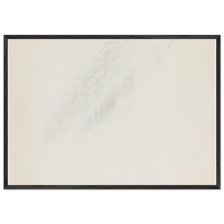 Untitled - 1977 N2 - Nasreen Mohamedi 70x100 cm / 28x40 inches Framed Art Print – Black Wooden Frame