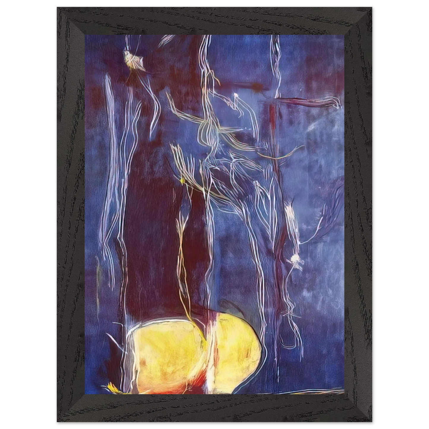 Helen Frankenthaler - All About Blue - 1994 Wall art - A1 (59.4 x 84.1 cm) - Premium Wooden Framed Poster With Fine Art Paper - Black frame