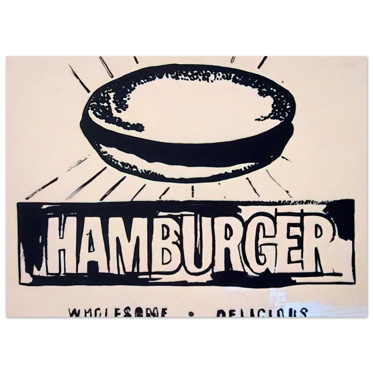 Andy Warhol - Hamburger beige Fine Art Poster - 40x60 cm / 16x24 inches