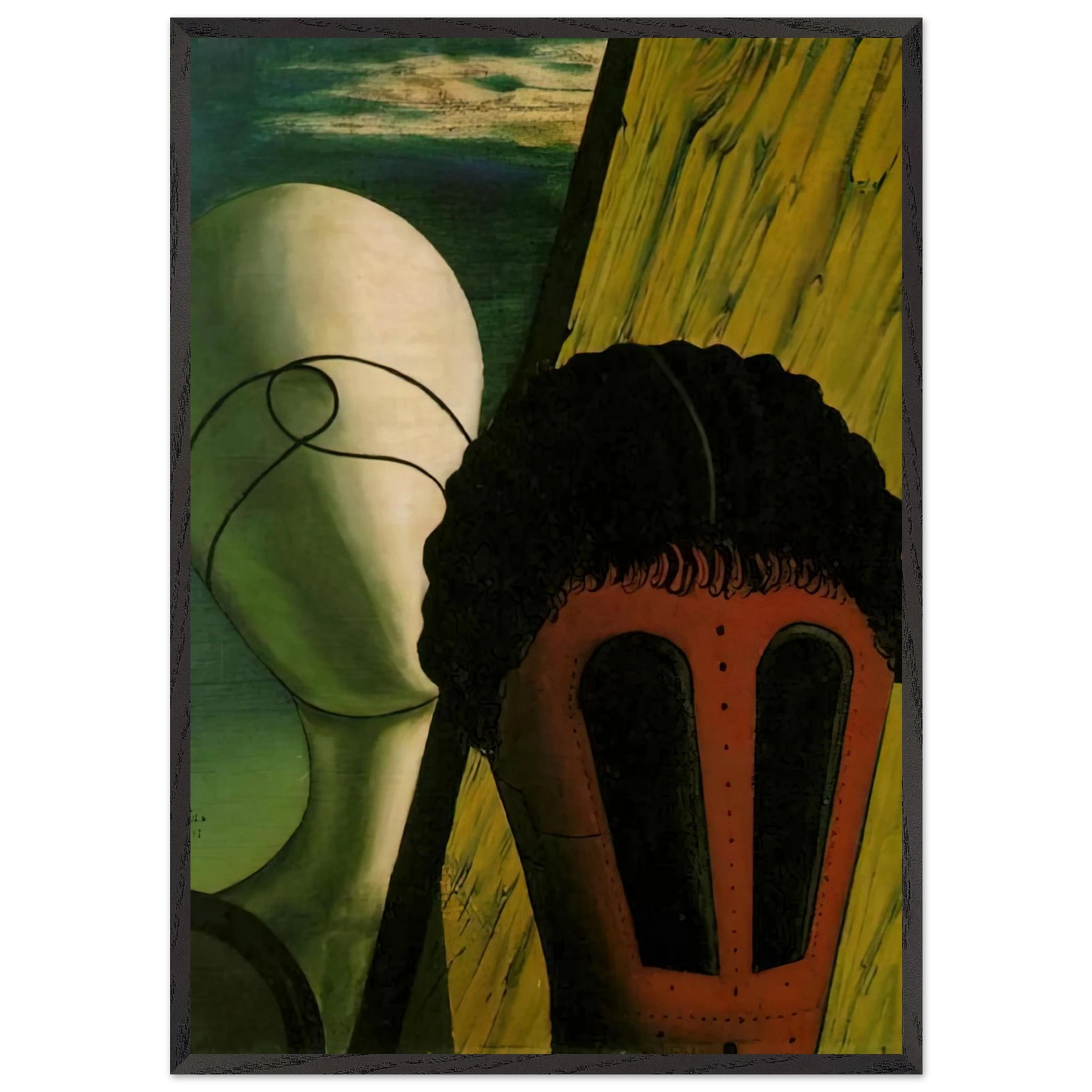 TWO HEADS 1918 - Giorgio de Chirico Framed Art Print – Black Wooden Frame - Default Title - -Framed Art Print