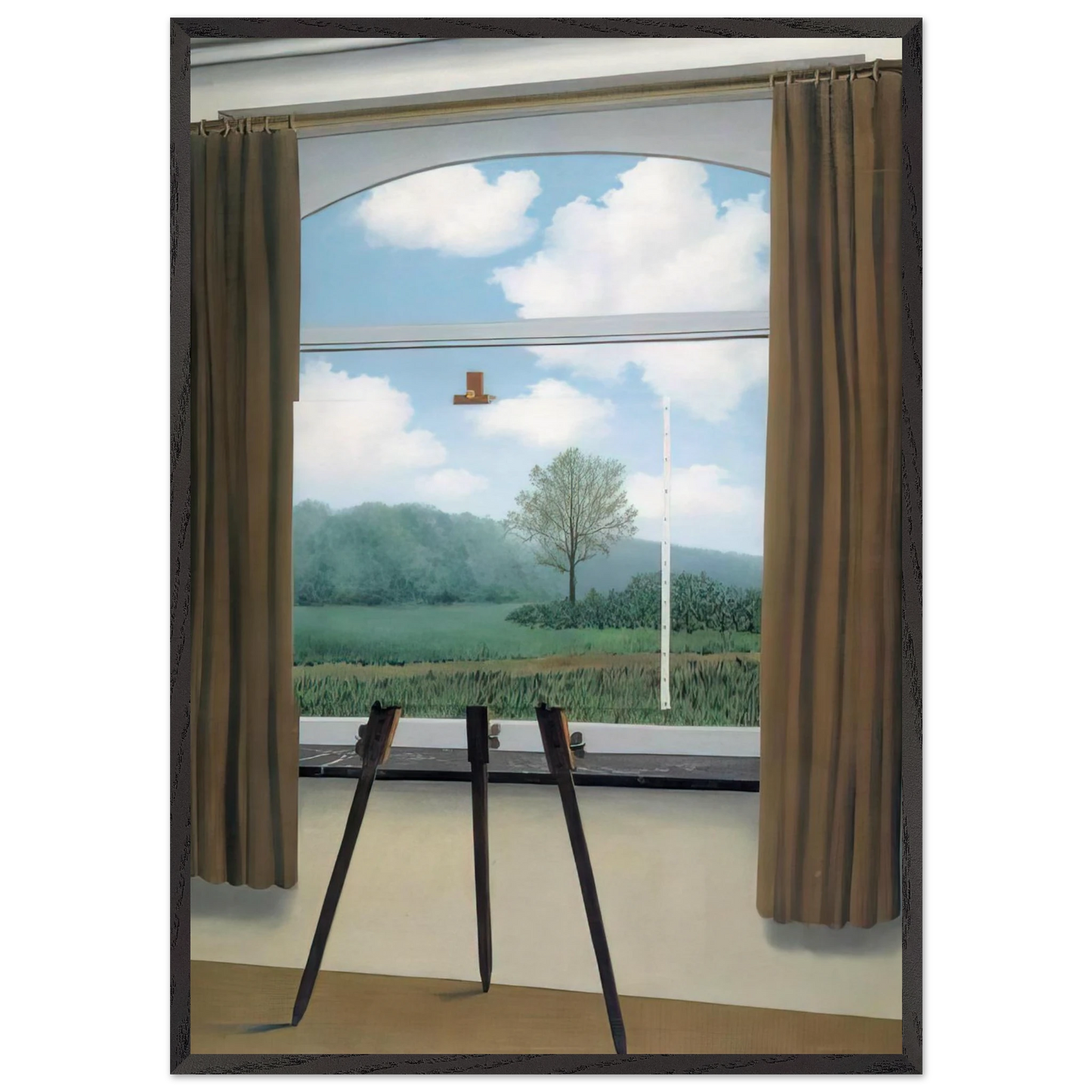 THE HUMAN CONDITION 1933 - Rene Magritte 70x100 cm / 28x40 inches Framed Art Print – Black Wooden Frame