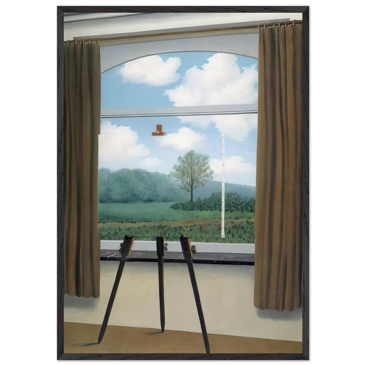 THE HUMAN CONDITION 1933 - Rene Magritte 70x100 cm / 28x40 inches Framed Art Print – Black Wooden Frame
