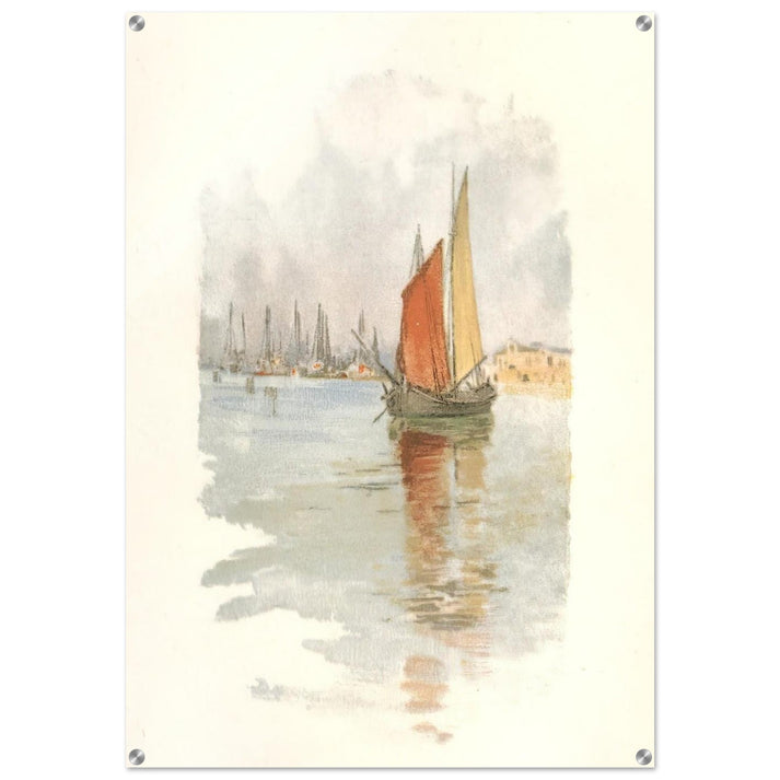 Woodboats and Dogana - Childe Hassam Acrylic Print - 70x100 cm / 28x40″ inches