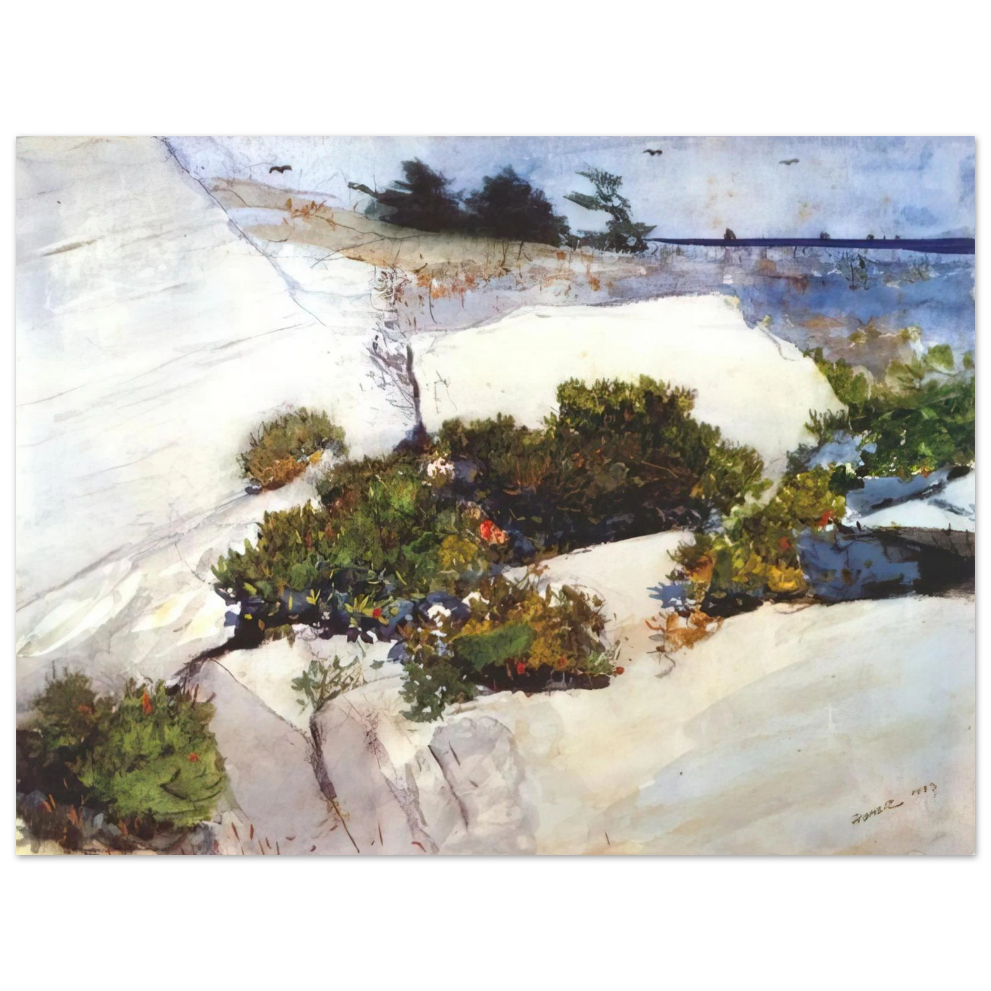 Winslow Homer - MAINE CLIFFS Fine Art Poster - Default Title