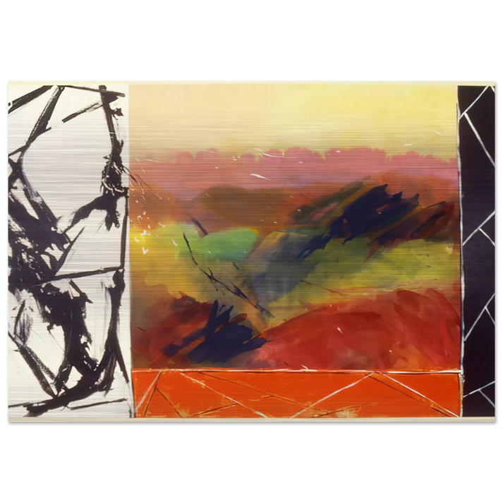 Railroad Gate - 1989 - Ronnie Landfield Brushed Aluminum Print - 70x100 cm / 28x40 inches | Ronnie Landfield Aluminum Print | Ronnie Landfield Prints