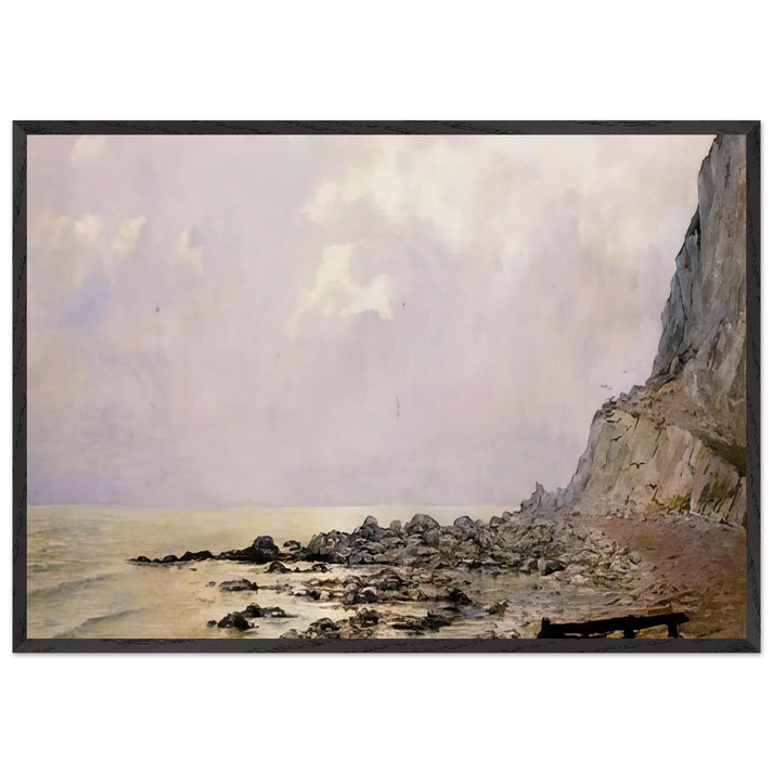 THE CLIFFS OF DOUVRES 1881 - Theo van Rysselberghe 70x100 cm / 28x40 inches Framed Art Print – Black Wooden Frame