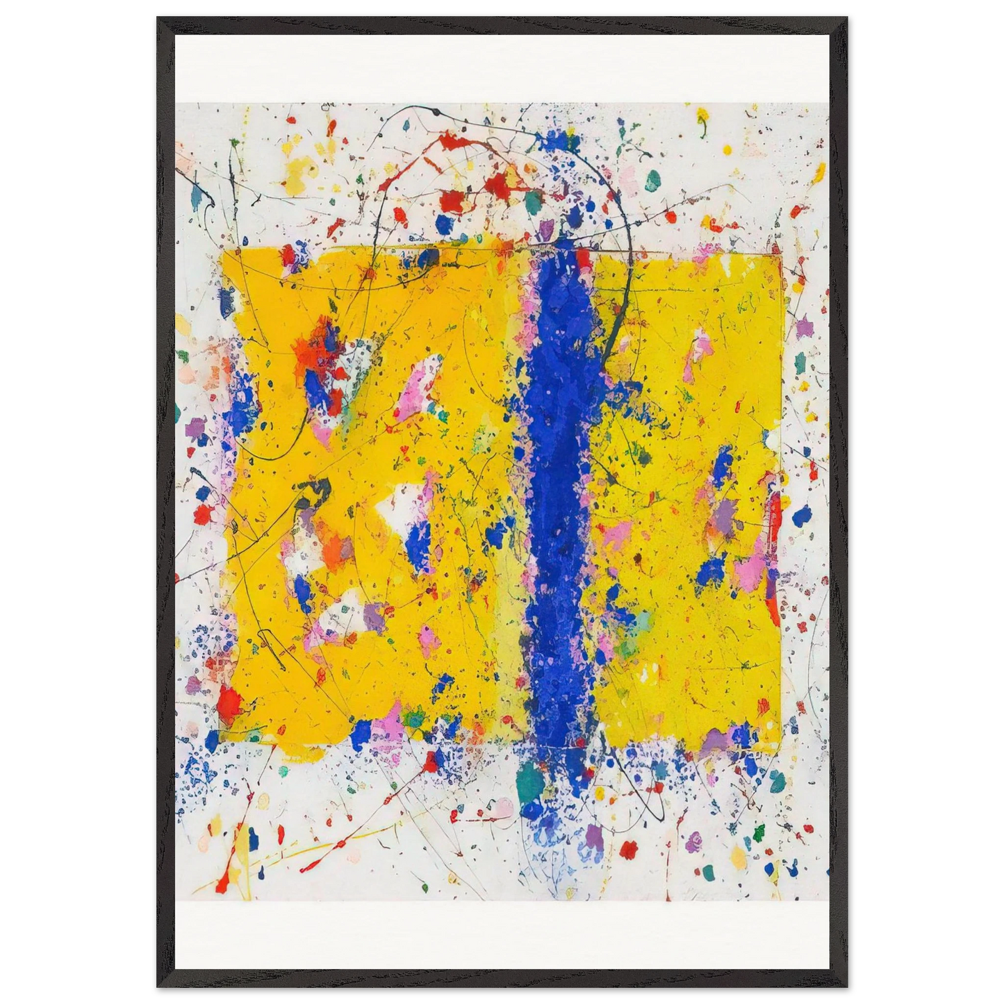 Light in Itself - Sam Francis 70x100 cm / 28x40 inches Framed Art Print – Black Wooden Frame