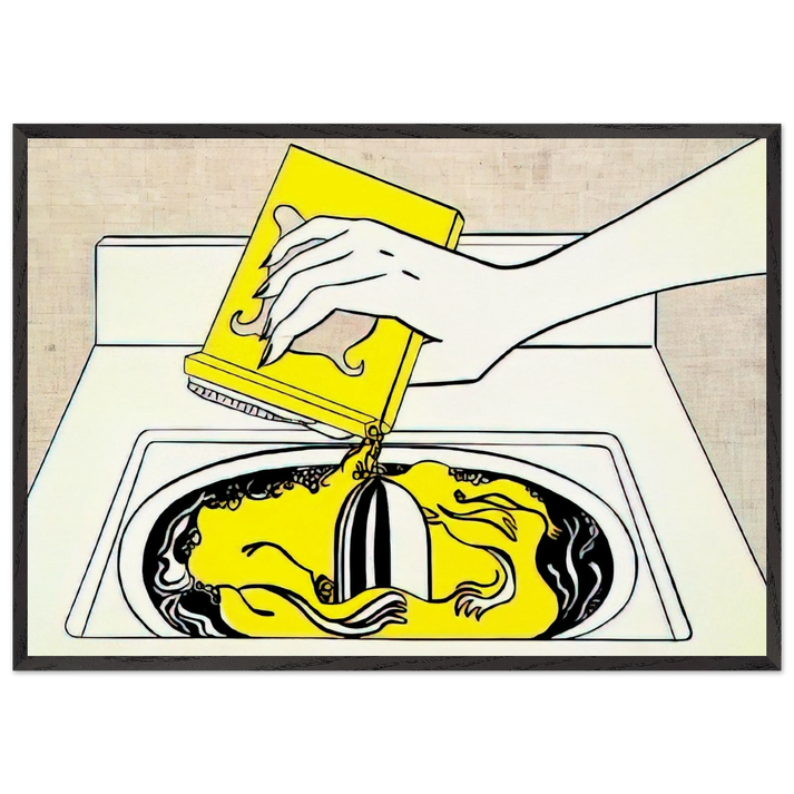 WASHING MACHINE 1961 - Roy Lichtenstein 70x100 cm / 28x40 inches Framed Art Print – Black Wooden Frame