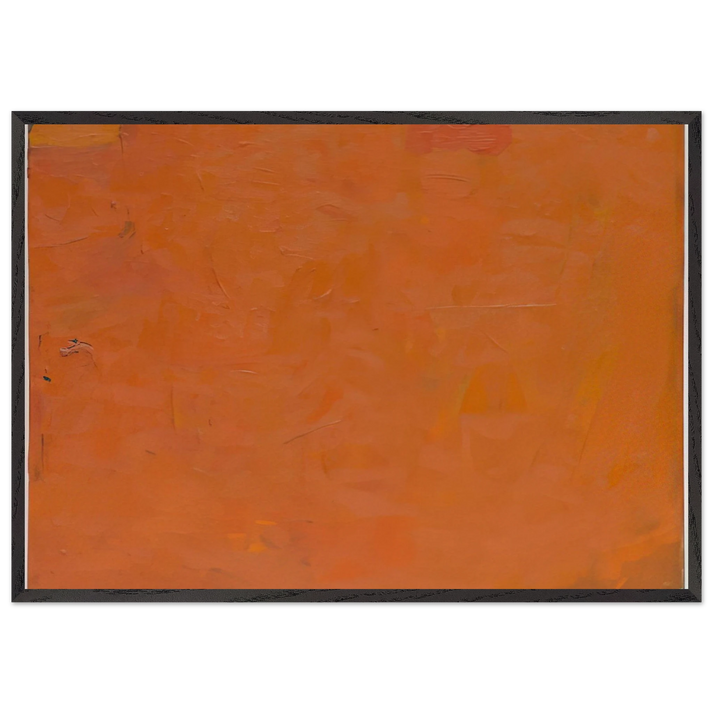 Untitled Orange Painting - Robert Ryman 70x100 cm / 28x40 inches Framed Art Print – Black Wooden Frame