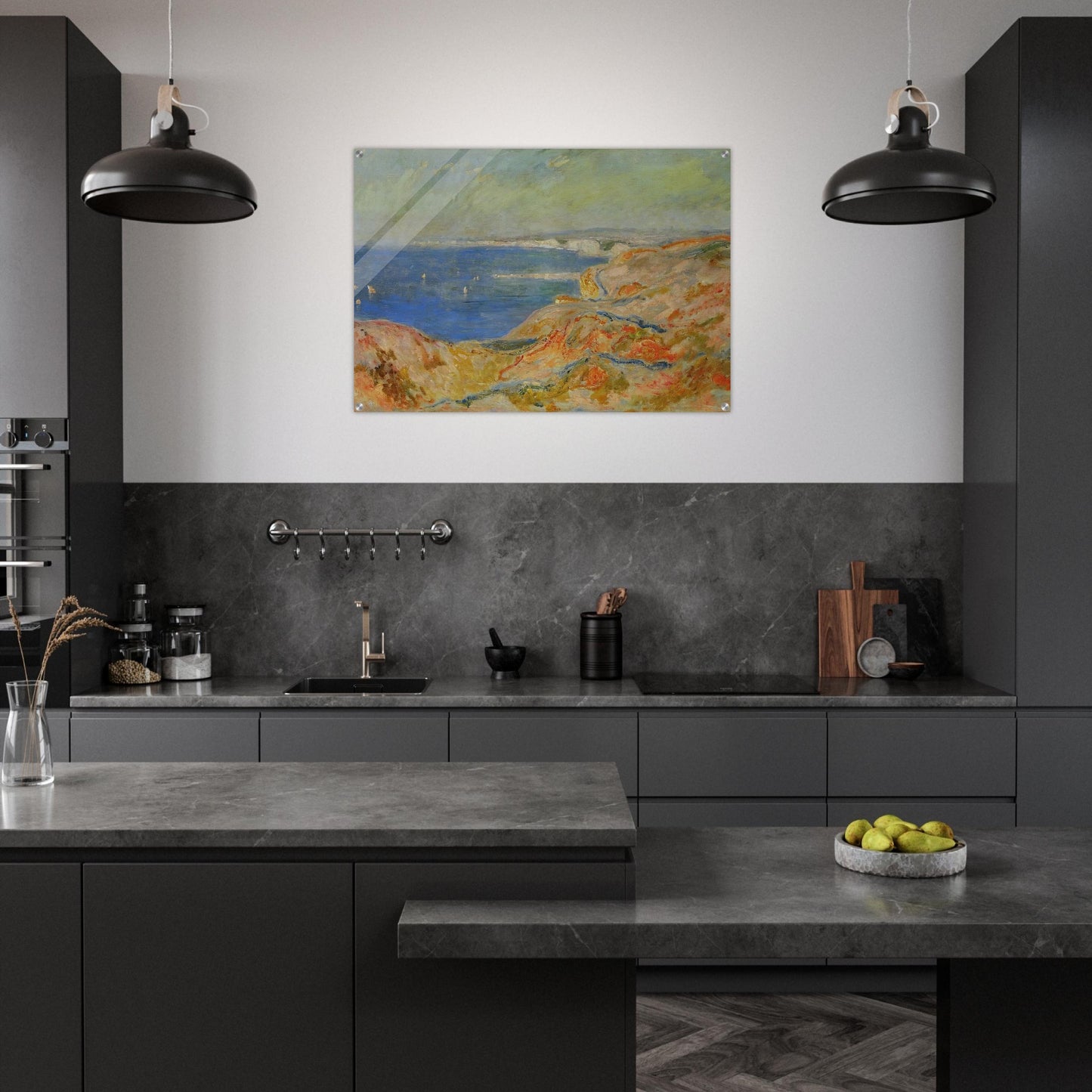 On the Cliff near Dieppe - claude monet Acrylic Print - 70x100 cm / 28x40″ inches