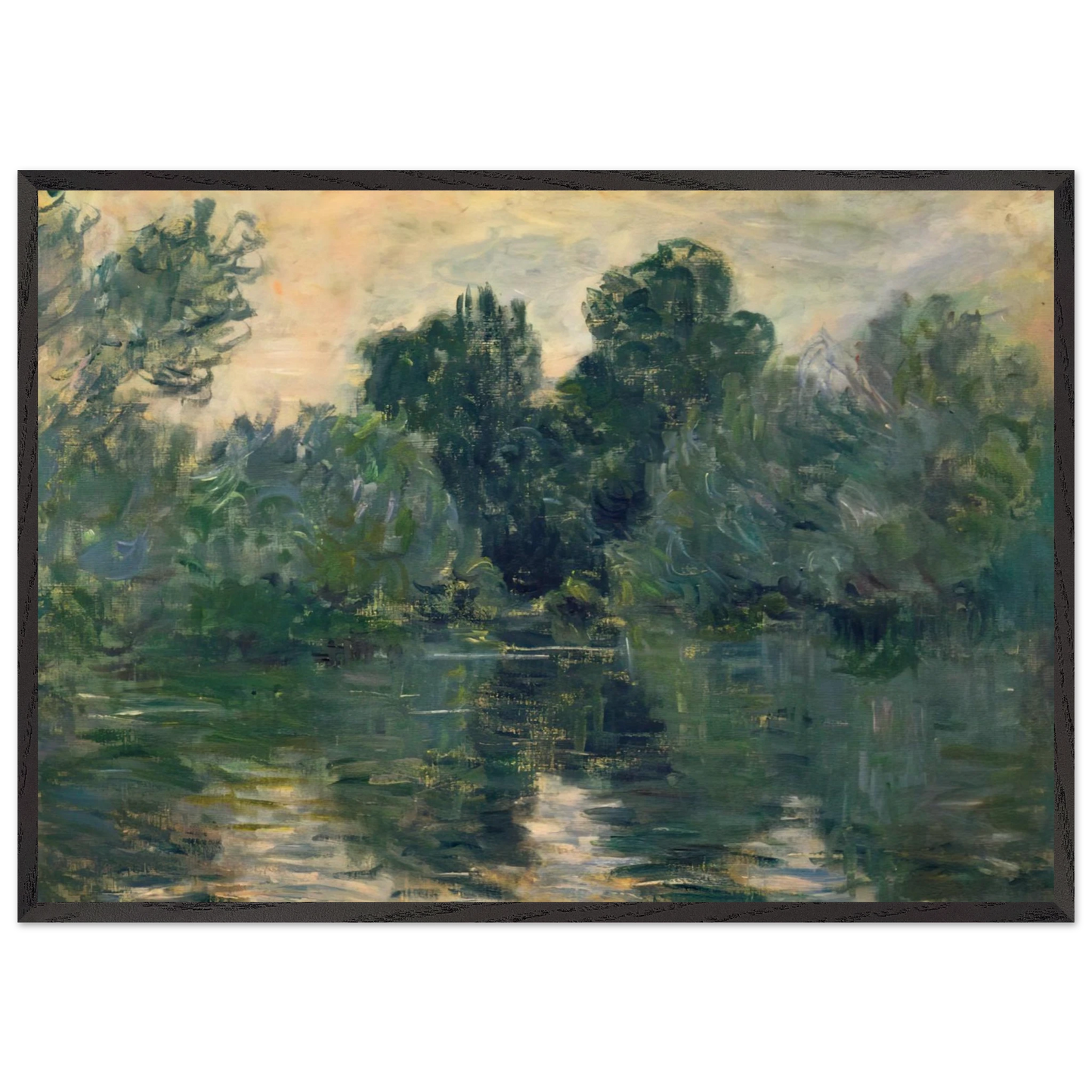 The Arm of the Seine - claude monet Framed Art Print – Black Wooden Frame - Default Title - -Framed Art Print