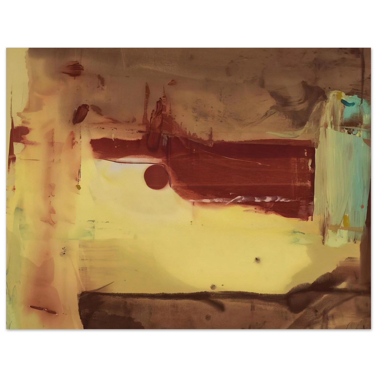 Helen Frankenthaler - Desert Pass - 1976 Wall art - 21x29.7 cm / 8x12" - Premium Wooden Framed Poster With Fine Art Paper - White frame