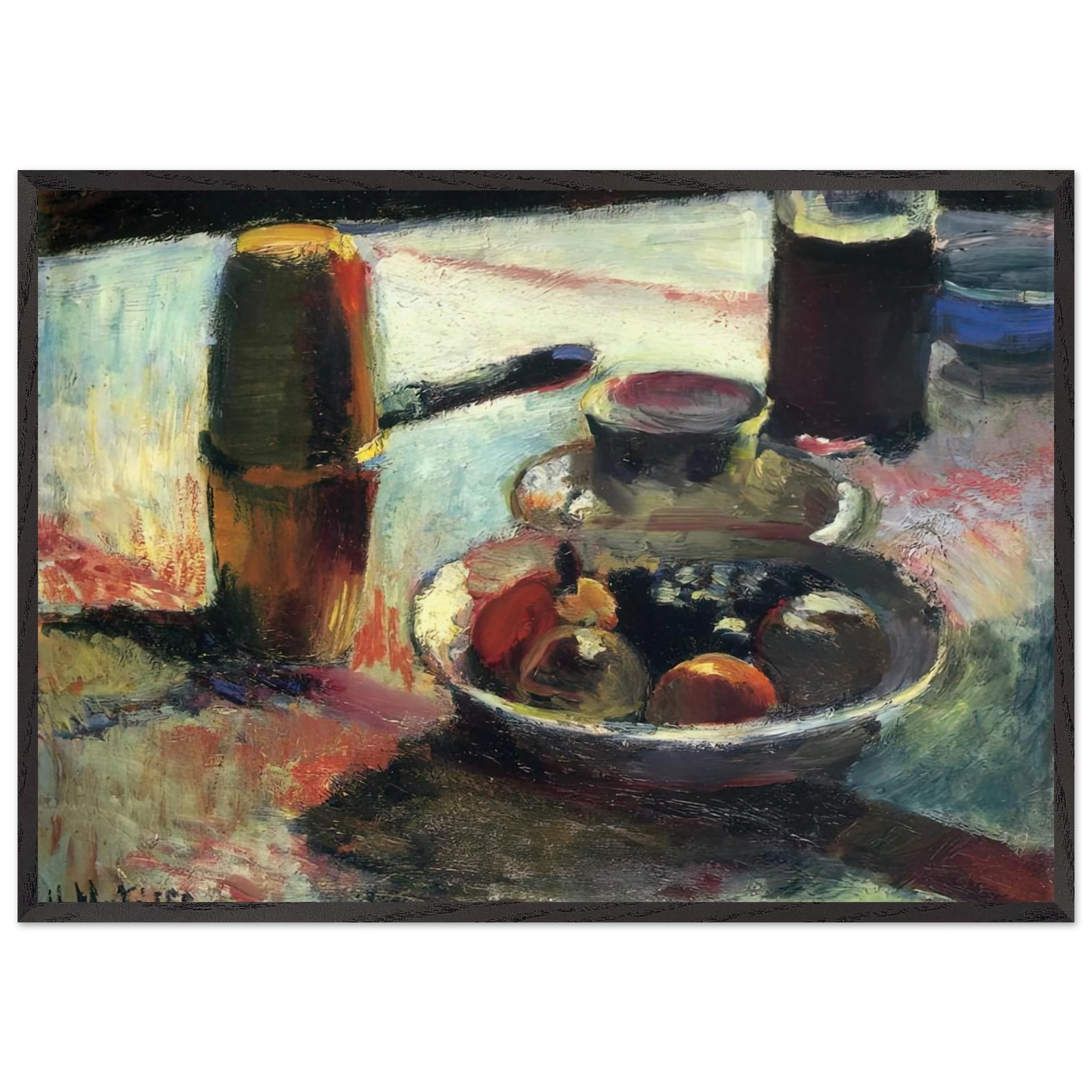 FRUIT AND COFFEE POT - Henri Matisse 70x100 cm / 28x40 inches Framed Art Print – Black Wooden Frame