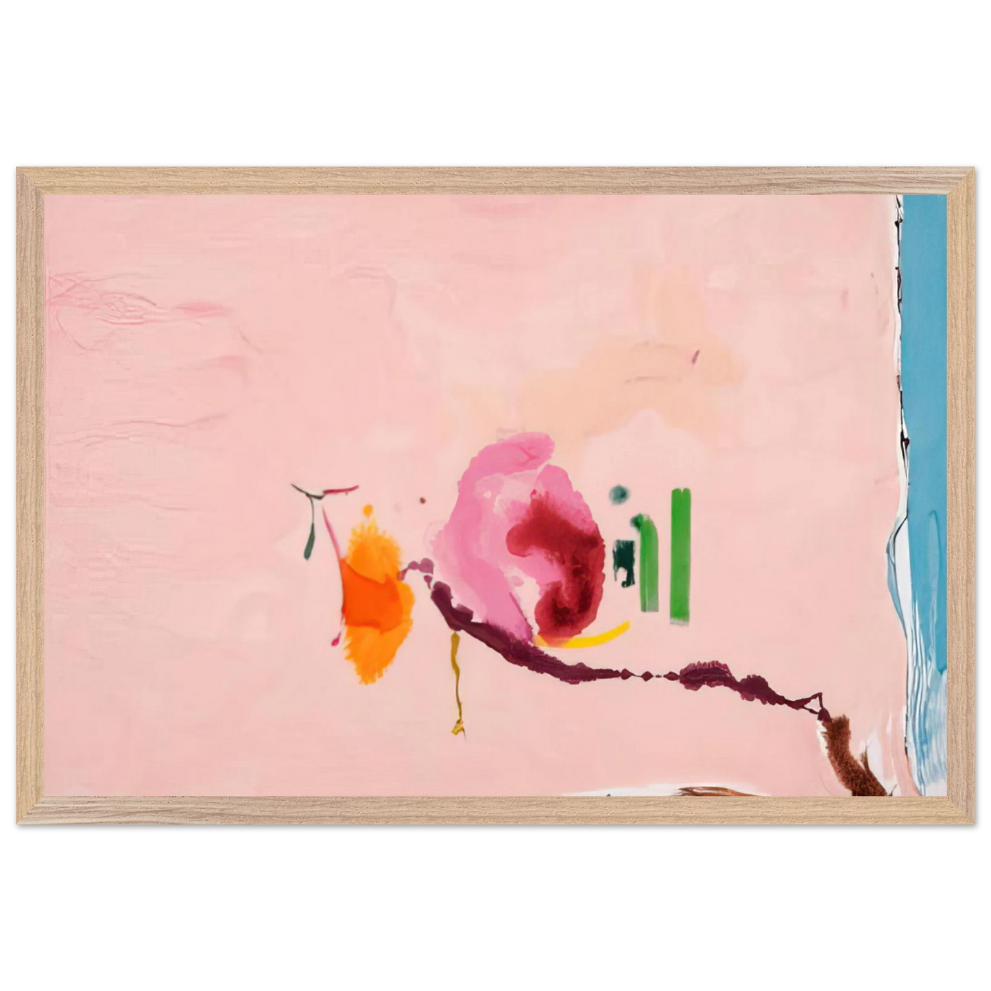 Helen Frankenthaler - Flirt - 1995 Wall art - 15x20 cm / 6x8 inches - Premium Wooden Framed Poster With Fine Art Paper - Wood frame