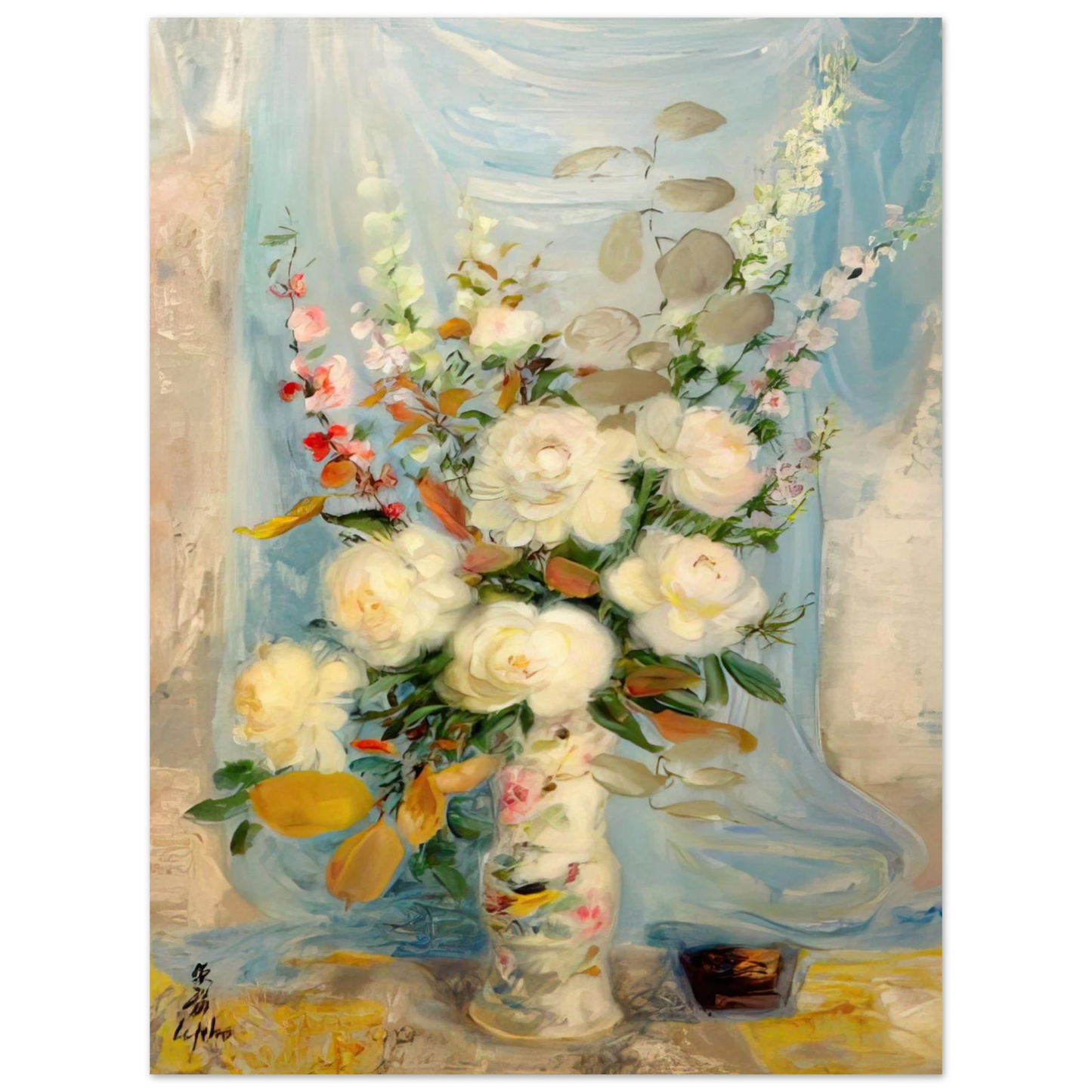 Le Pho - Les Pivones Blanches - Post-Impressionism Fine Art Poster - Default Title