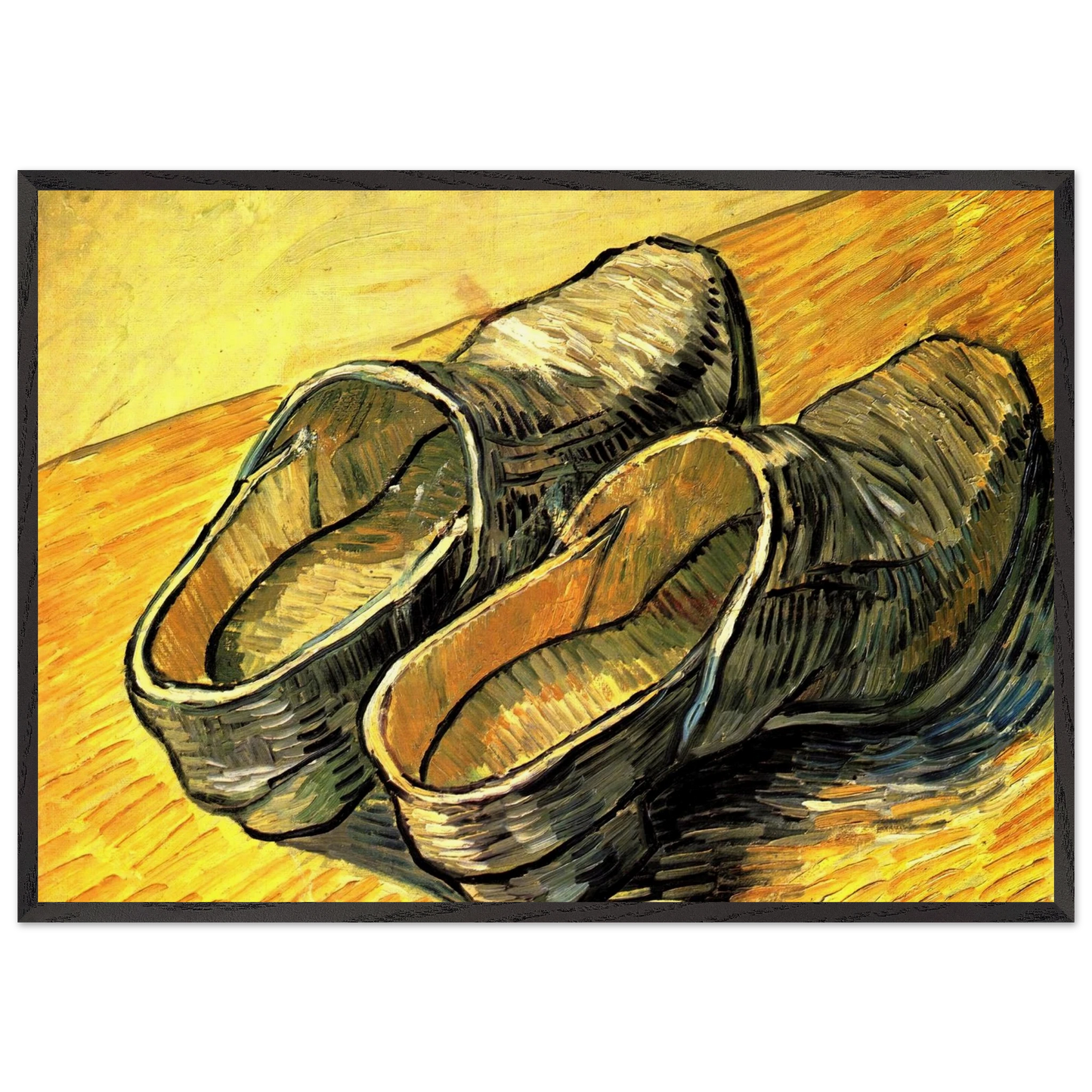 A Pair of Leather Clogs - Vincent van Gogh Framed Art Print – Black Wooden Frame - Default Title - -Framed Art Print