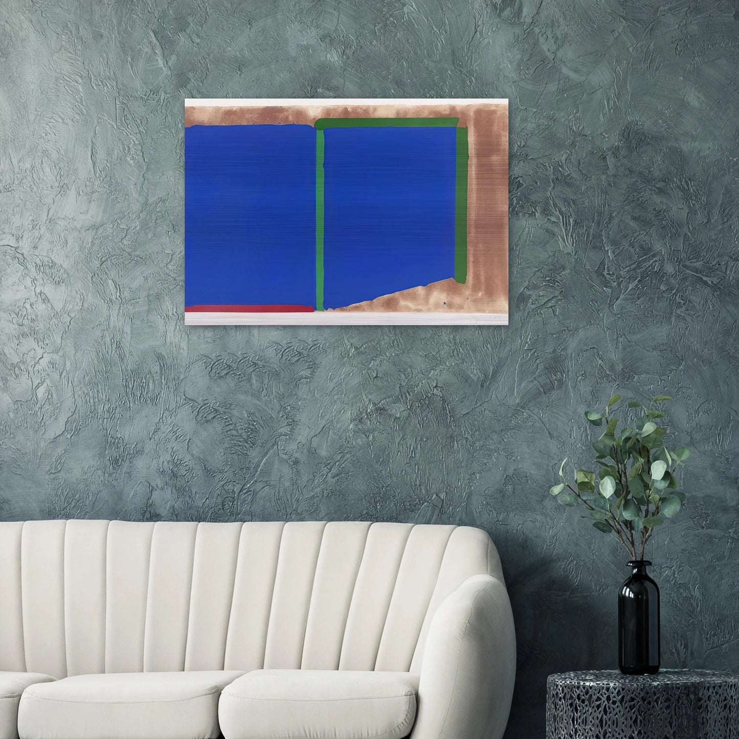 Blues, Greens - 1969 - John Hoyland Brushed Aluminum Print - 70x100 cm / 28x40 inches | John Hoyland Aluminum Print | John Hoyland Prints