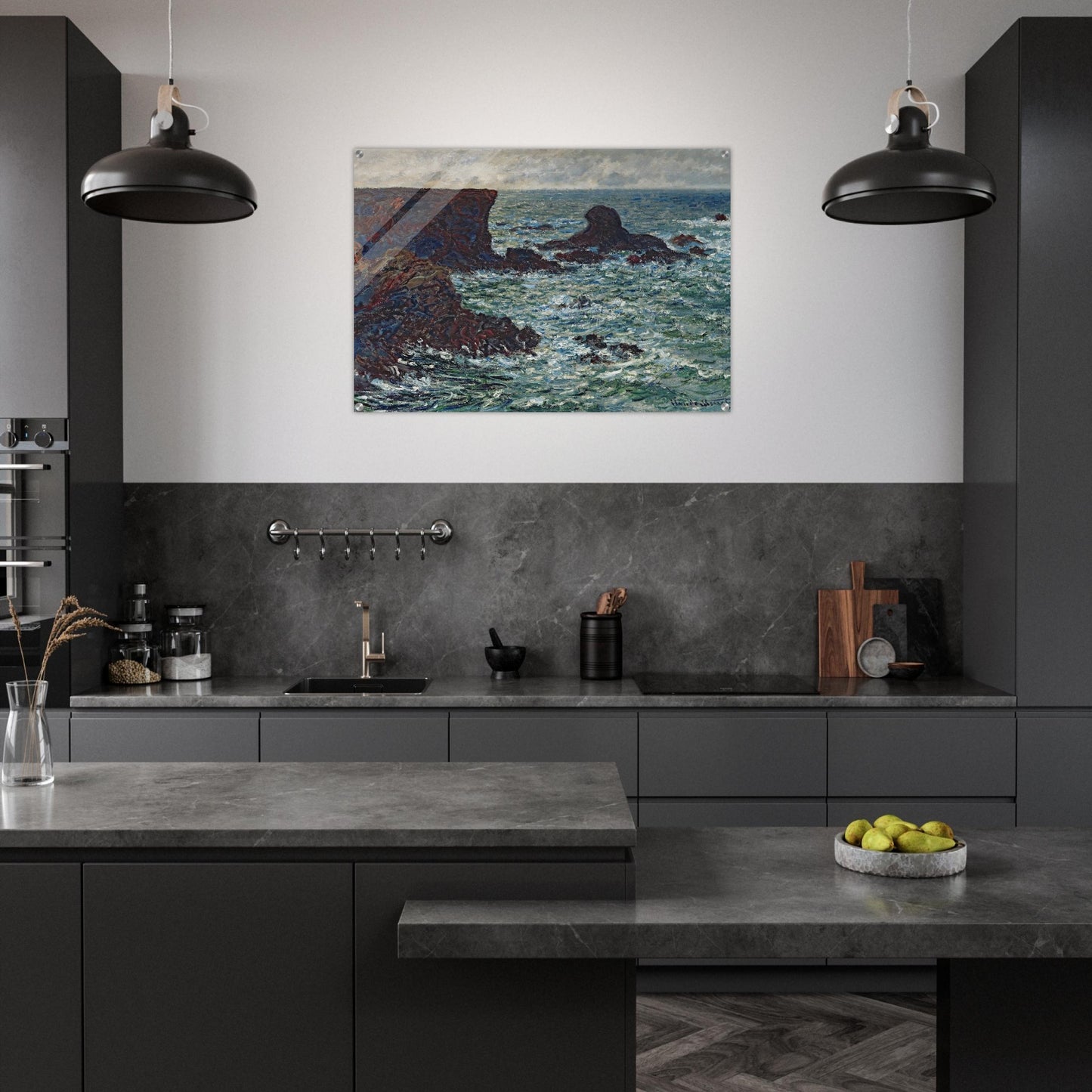 Rocks at Port Coton, the Lion Rock - claude monet Acrylic Print - 70x100 cm / 28x40″ inches