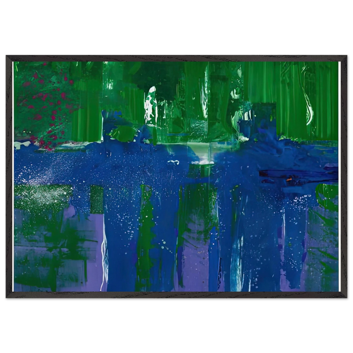 Grotto 1990- - Helen Frankenthaler 70x100 cm / 28x40 inches Framed Art Print – Black Wooden Frame